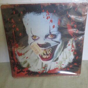 Metal Poster / Sign 12"x12" Scary Clown New Sealed